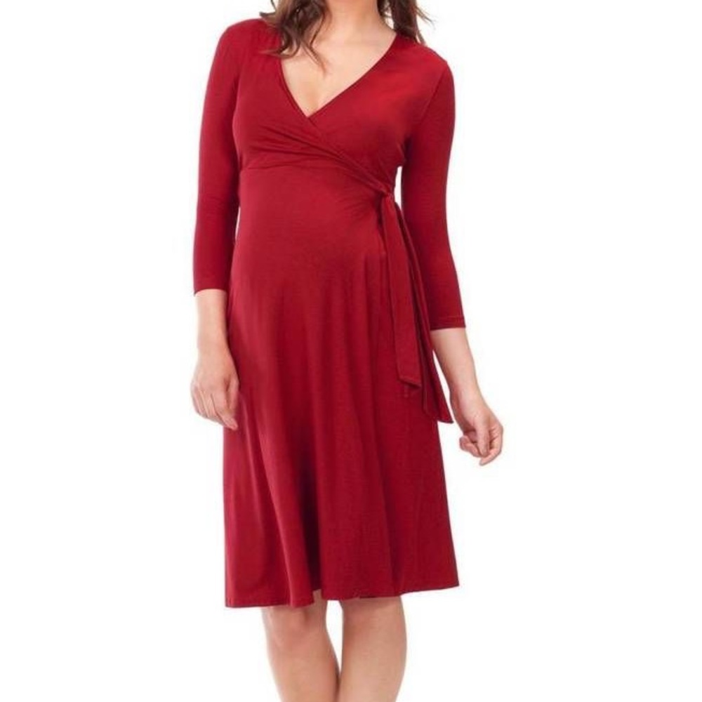 Isabella Oliver ‘Neale’ red jersey wrap dress